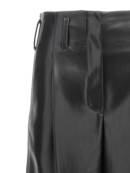 Black Polyester Casual Pants