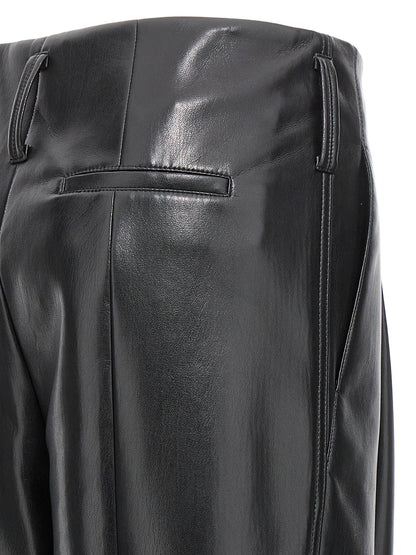 Black Polyester Casual Pants