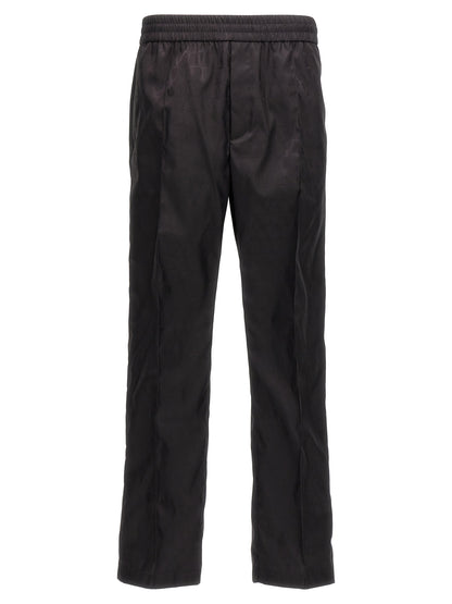 Black Polyamide Casual Pants