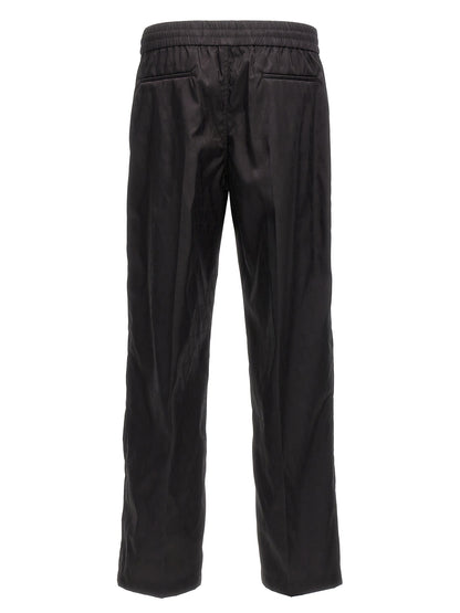 Black Polyamide Casual Pants