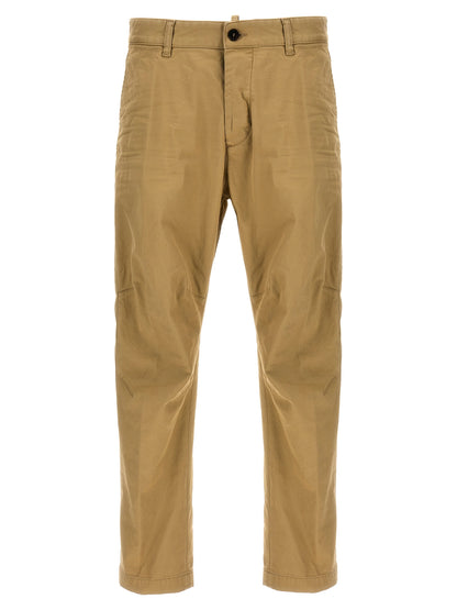 Beige Cotton Chino Pants
