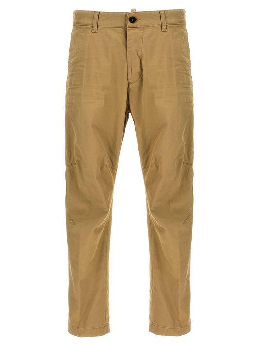 Beige Cotton Chino Pants