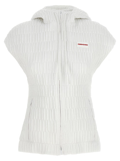 White Polyamide Sleeveless Jacket