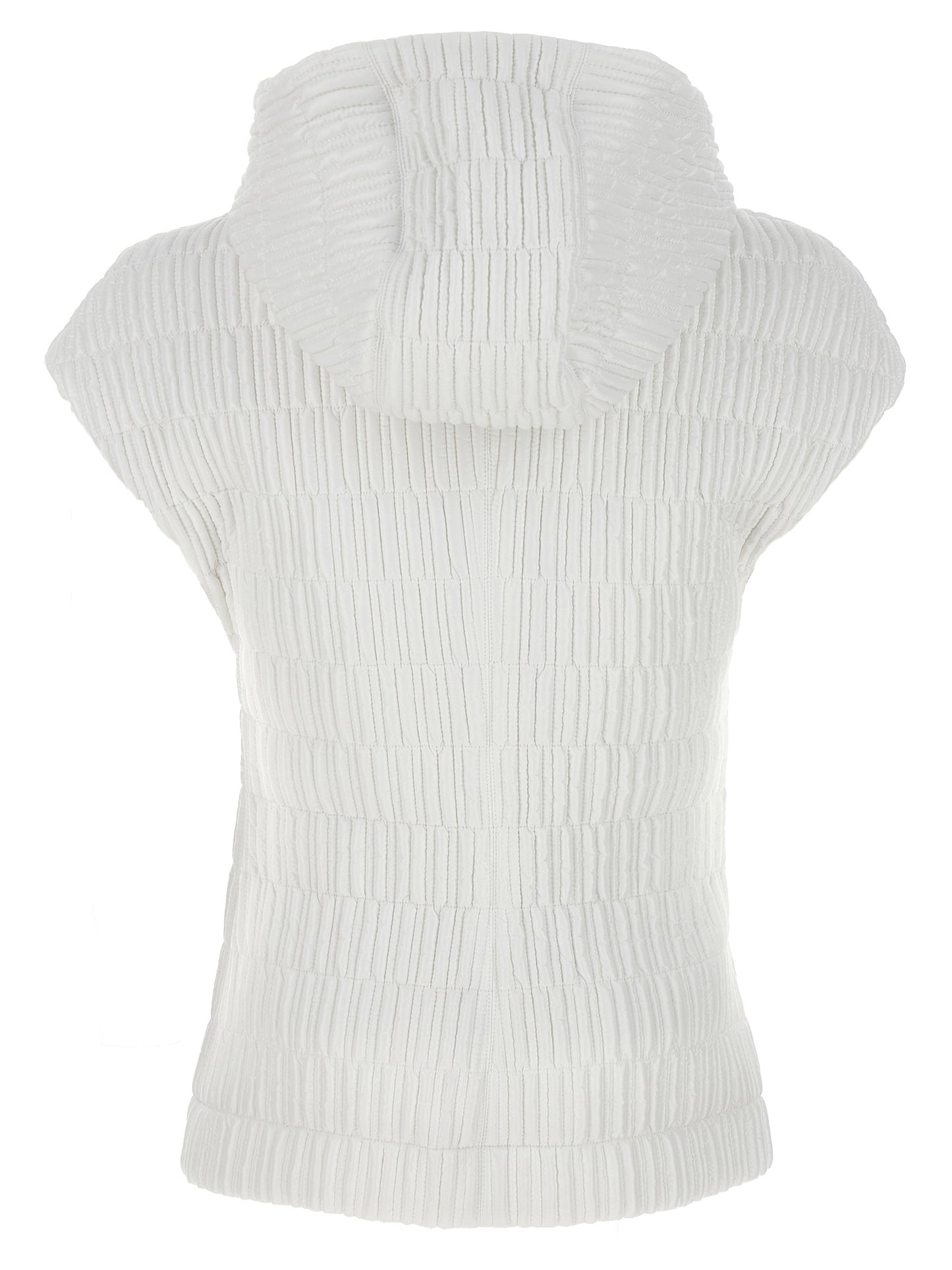 White Polyamide Sleeveless Jacket