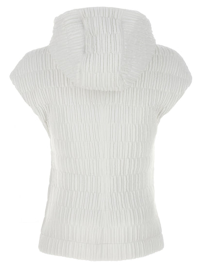 White Polyamide Sleeveless Jacket
