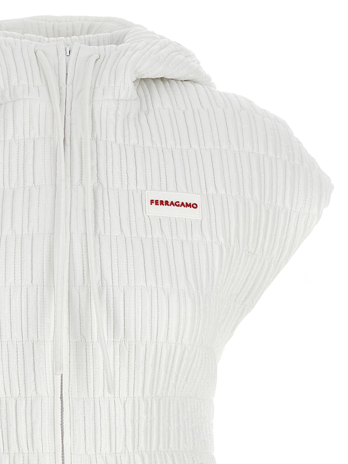 White Polyamide Sleeveless Jacket