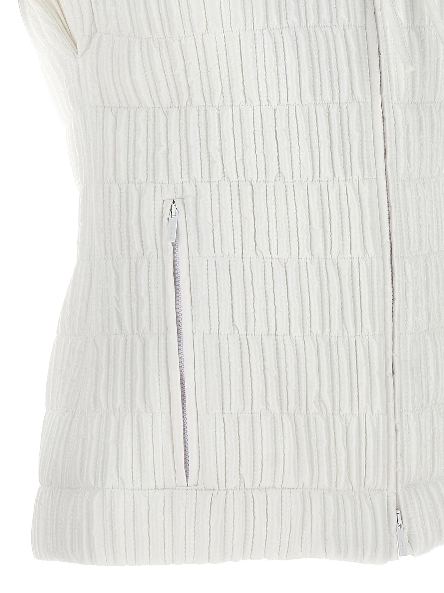 White Polyamide Sleeveless Jacket