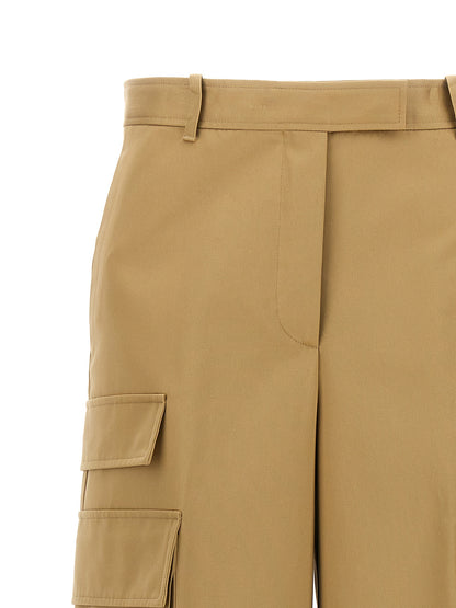 Beige Cotton Cargo Pants