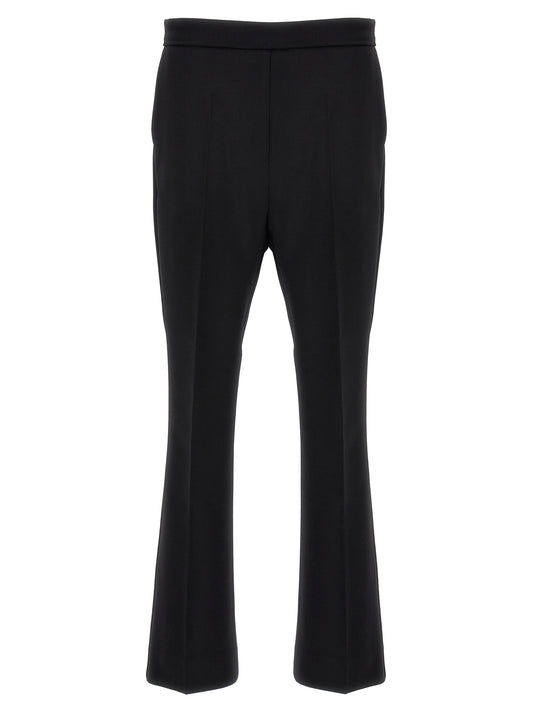 Black Virgin Wool Cropped Pants