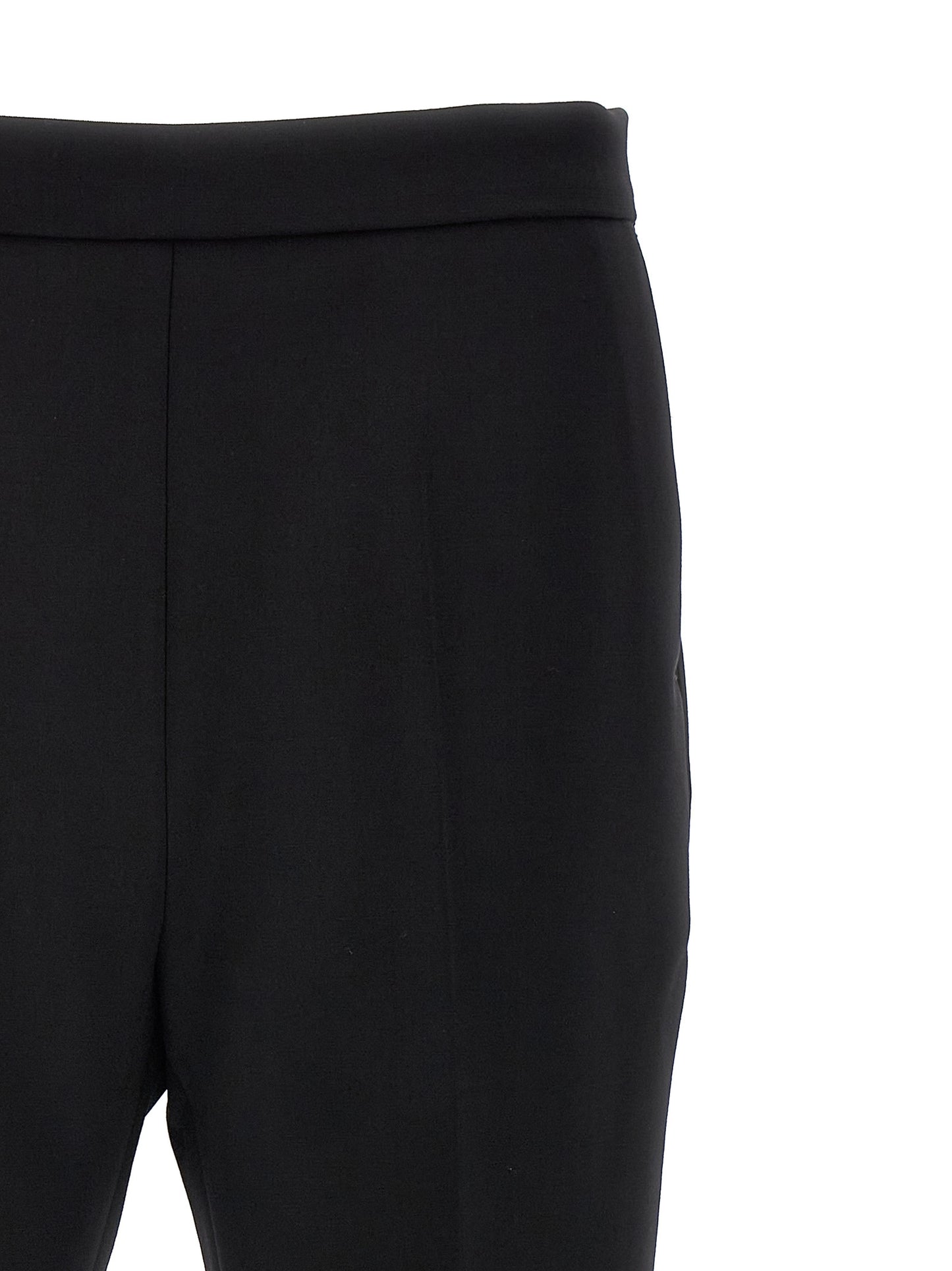 Black Virgin Wool Cropped Pants