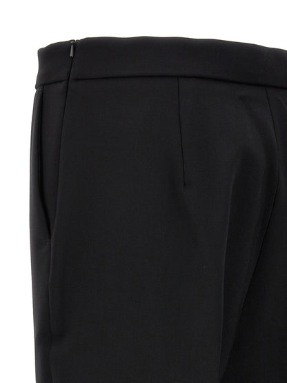 Black Virgin Wool Cropped Pants