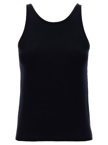 Blue Virgin Wool Tank Tops