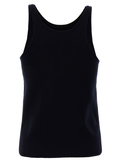 Blue Virgin Wool Tank Tops