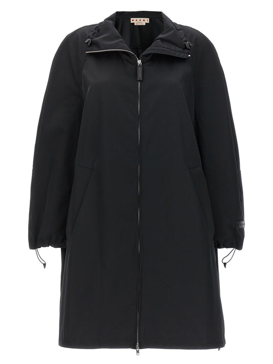 Black Polyester Parka