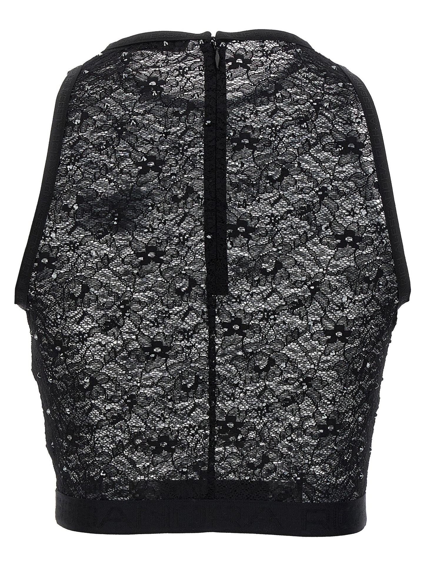 Black Polyamide Sleeveles T-Shirt