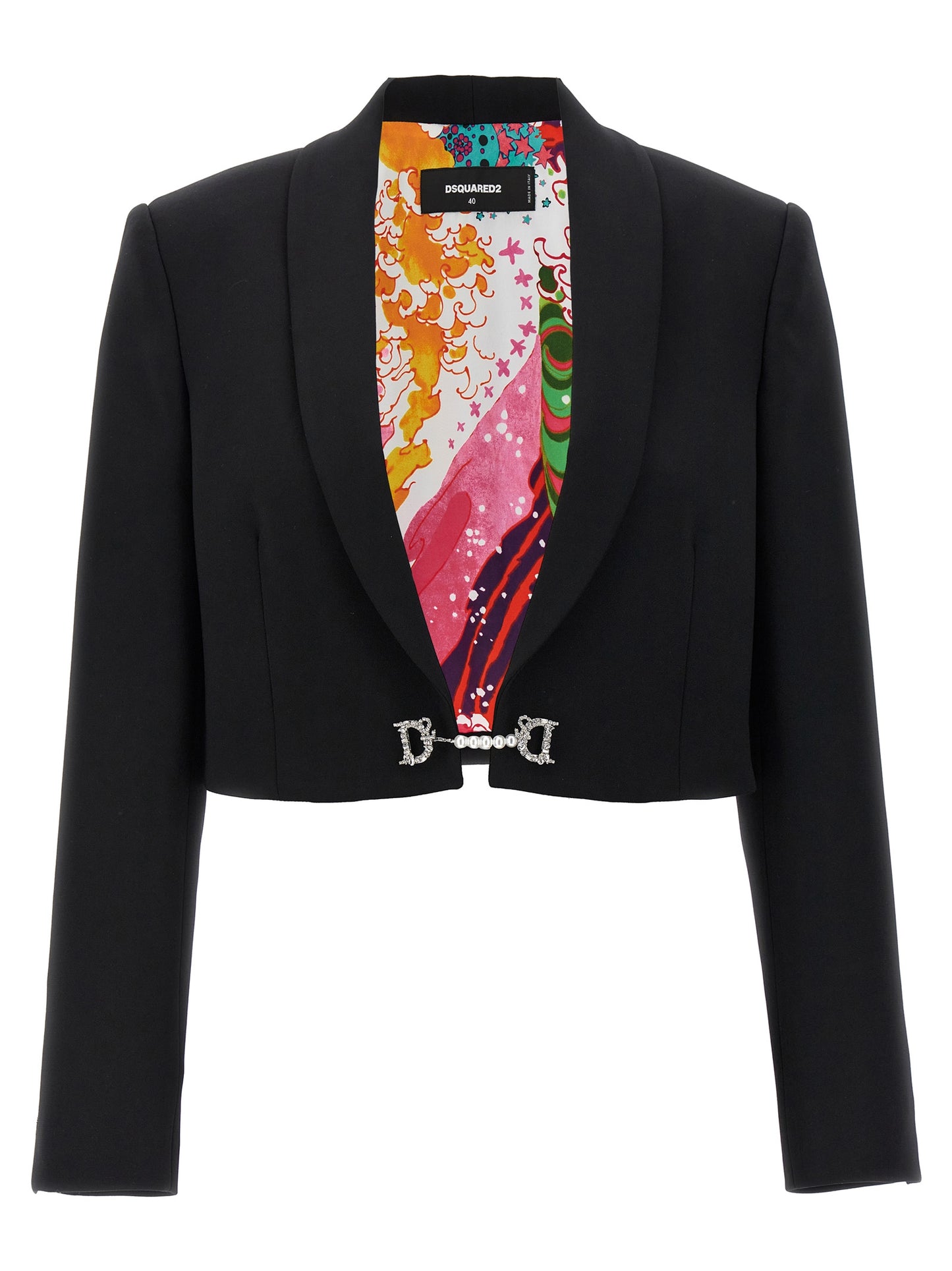 Black Polyester Full-Length Jacket