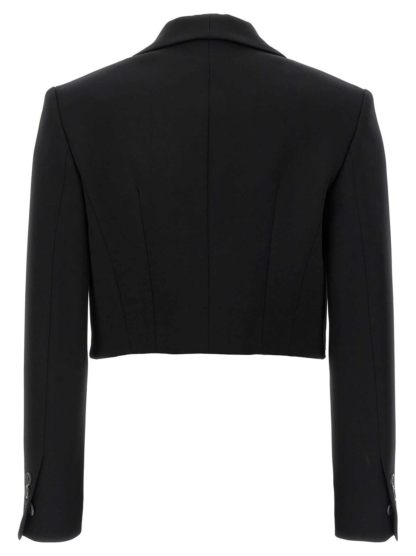 Black Polyester Full-Length Jacket