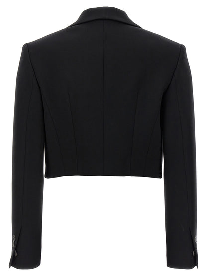 Black Polyester Full-Length Jacket