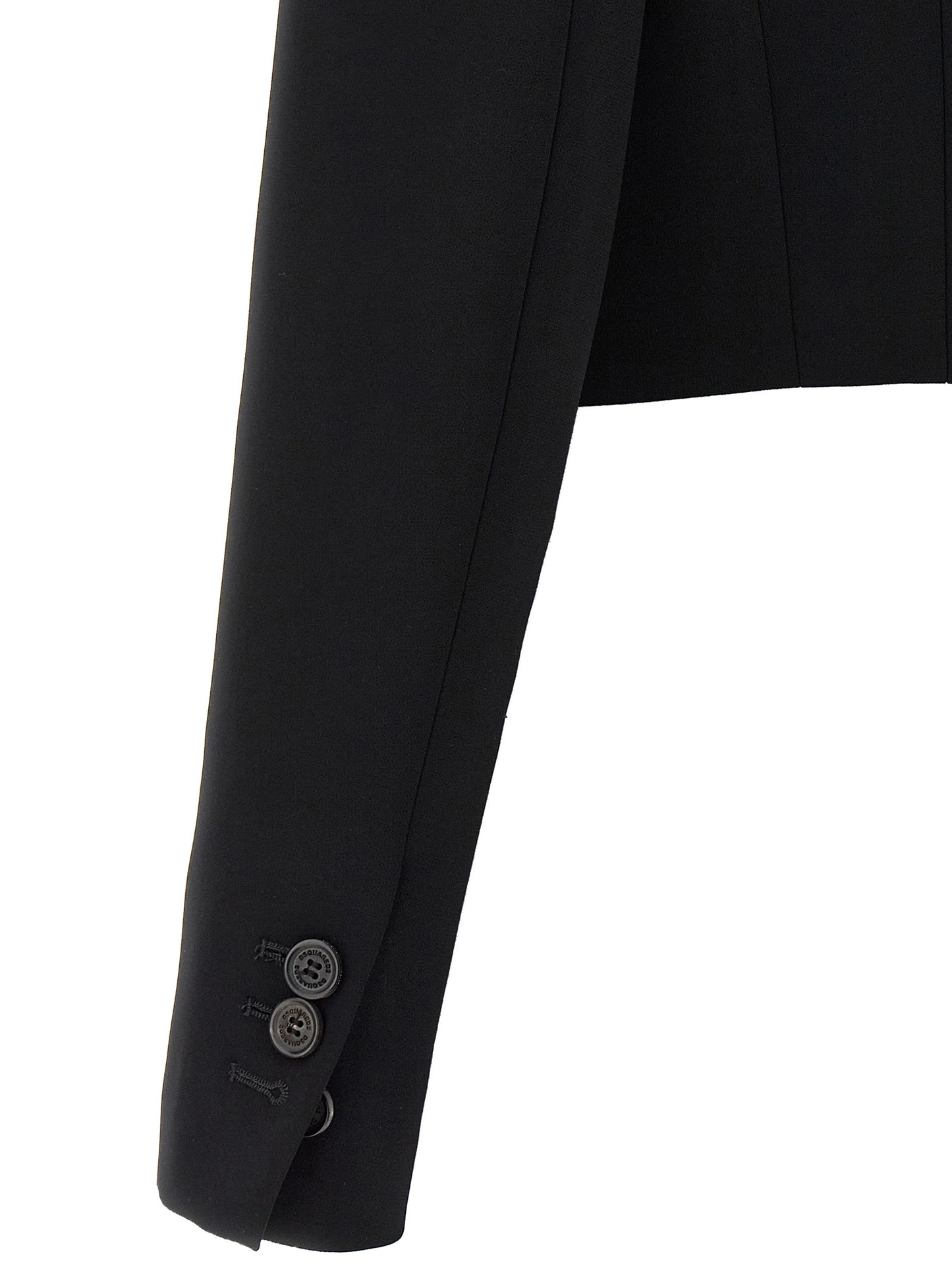 Black Polyester Full-Length Jacket