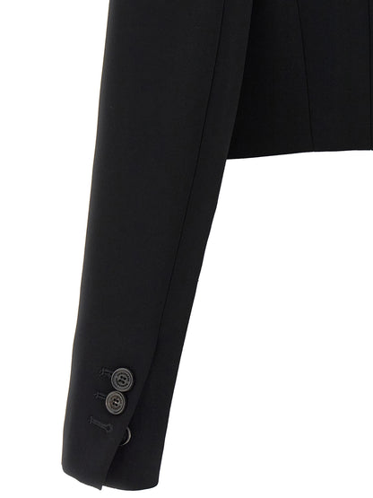 Black Polyester Full-Length Jacket