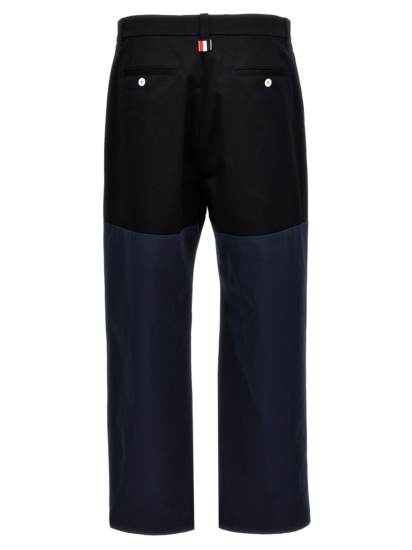Blue Cotton Casual Pants