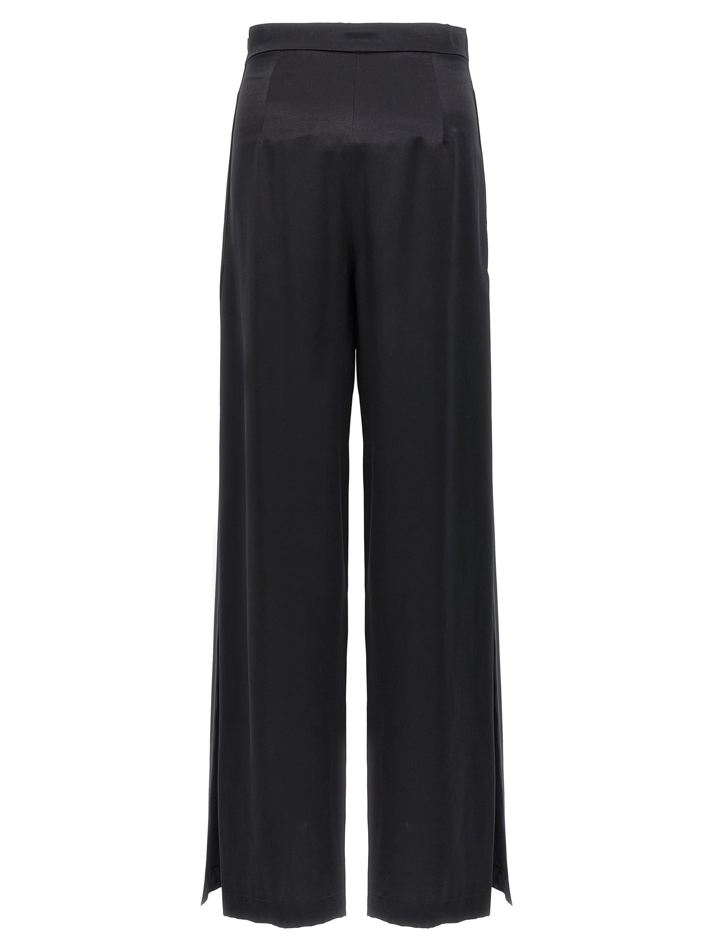 Black Silk Casual Pants