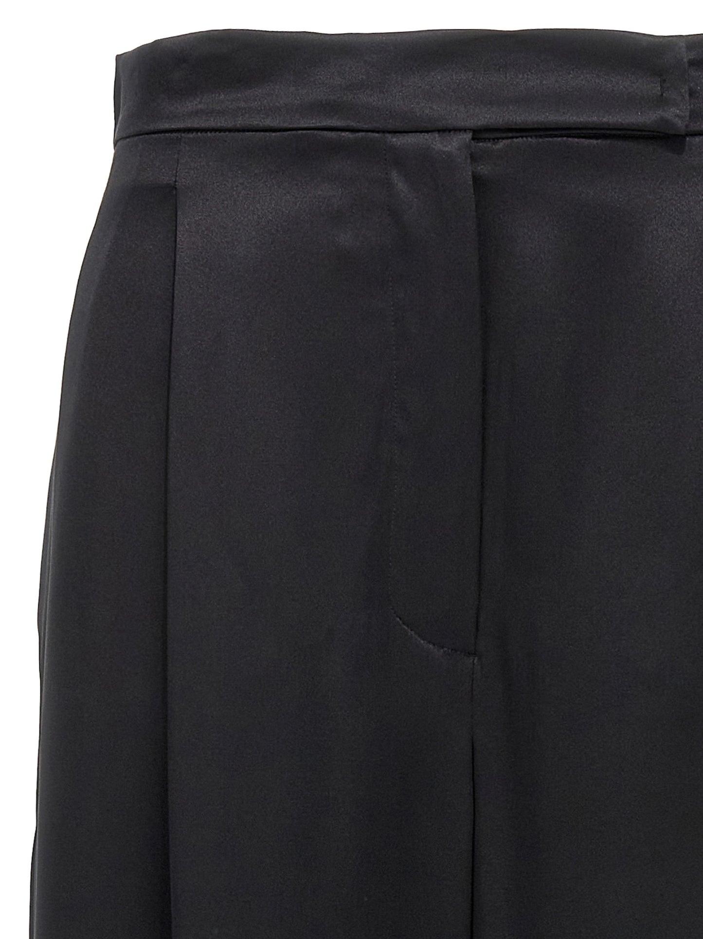 Black Silk Casual Pants