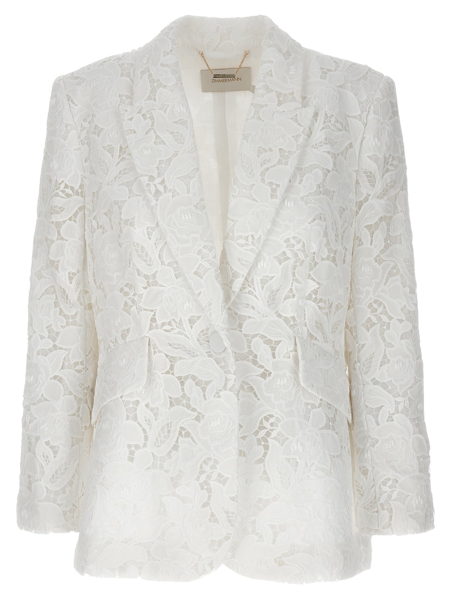 White Polyester Blazer