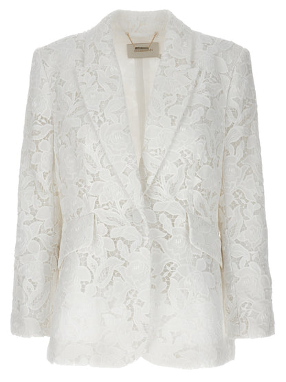 White Polyester Blazer