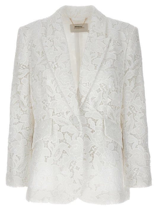 White Polyester Blazer
