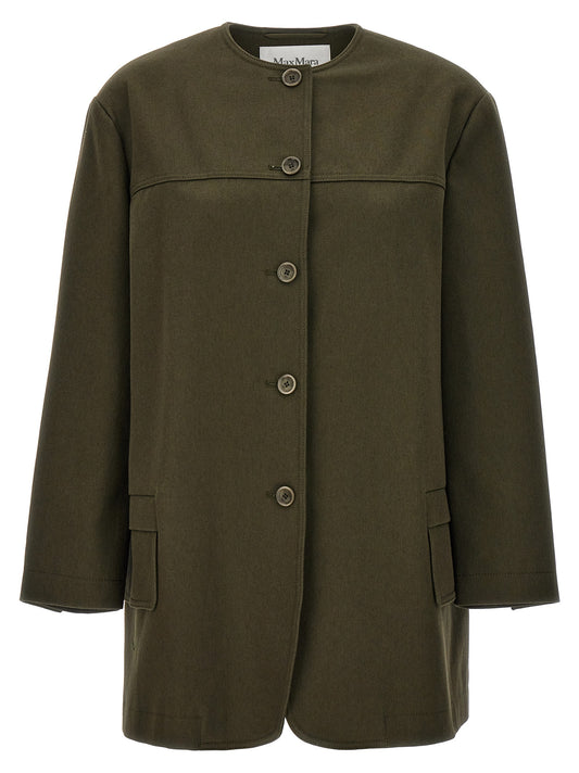 Bicolor Cotton Full-Length Jacket