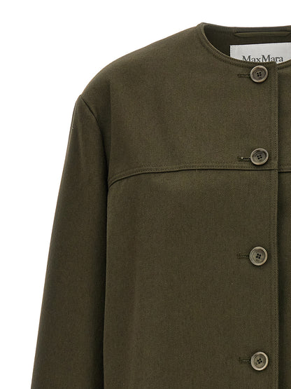 Bicolor Cotton Full-Length Jacket
