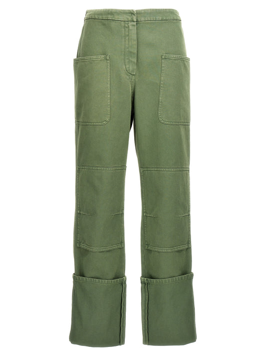 Bicolor Cotton Casual Pants