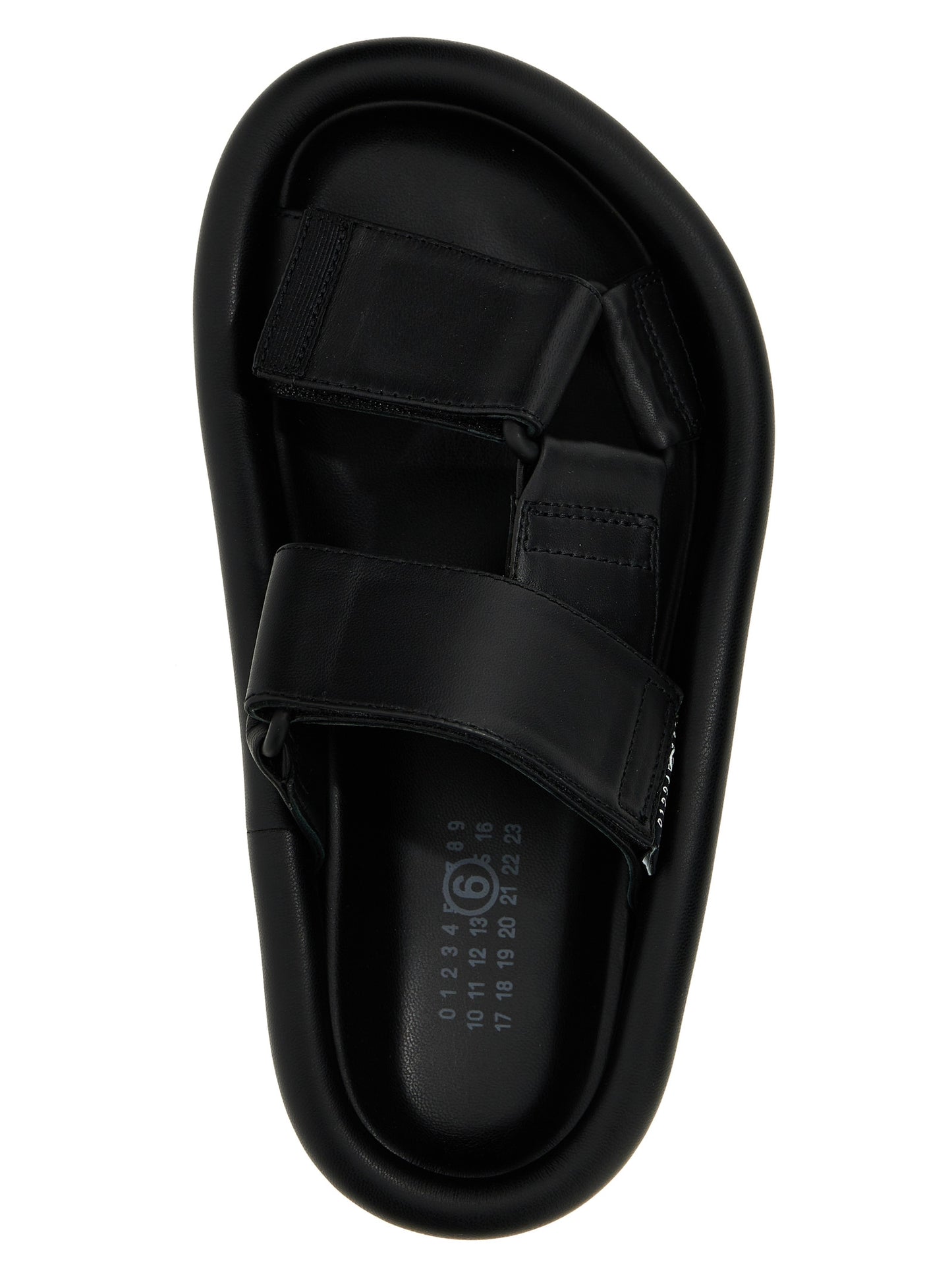 Black Leather Slides