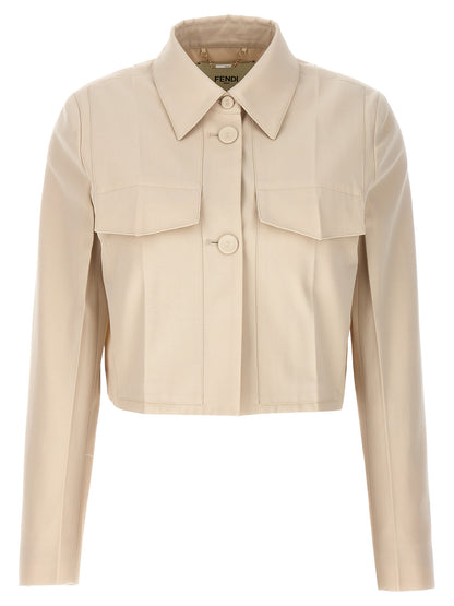 Beige Wool Full-Length Jacket