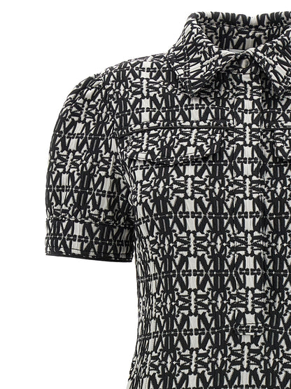 Bicolor Polyester Short Dress
