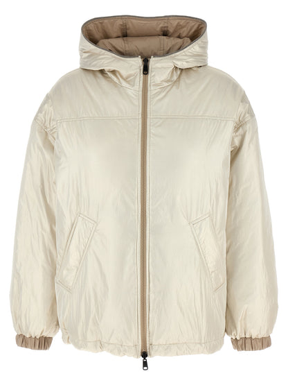 Beige Polyester Full-Length Jacket
