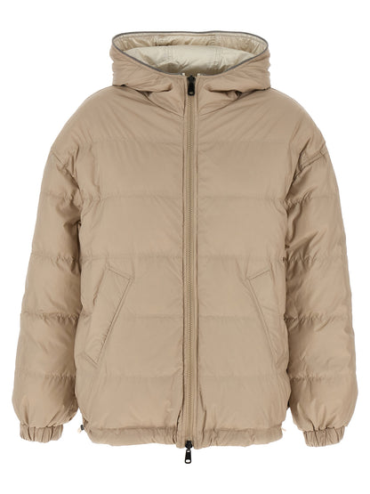 Beige Polyester Full-Length Jacket