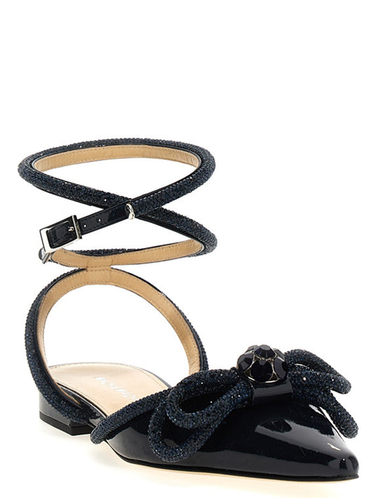 Blue Calfskin Ballet Flats