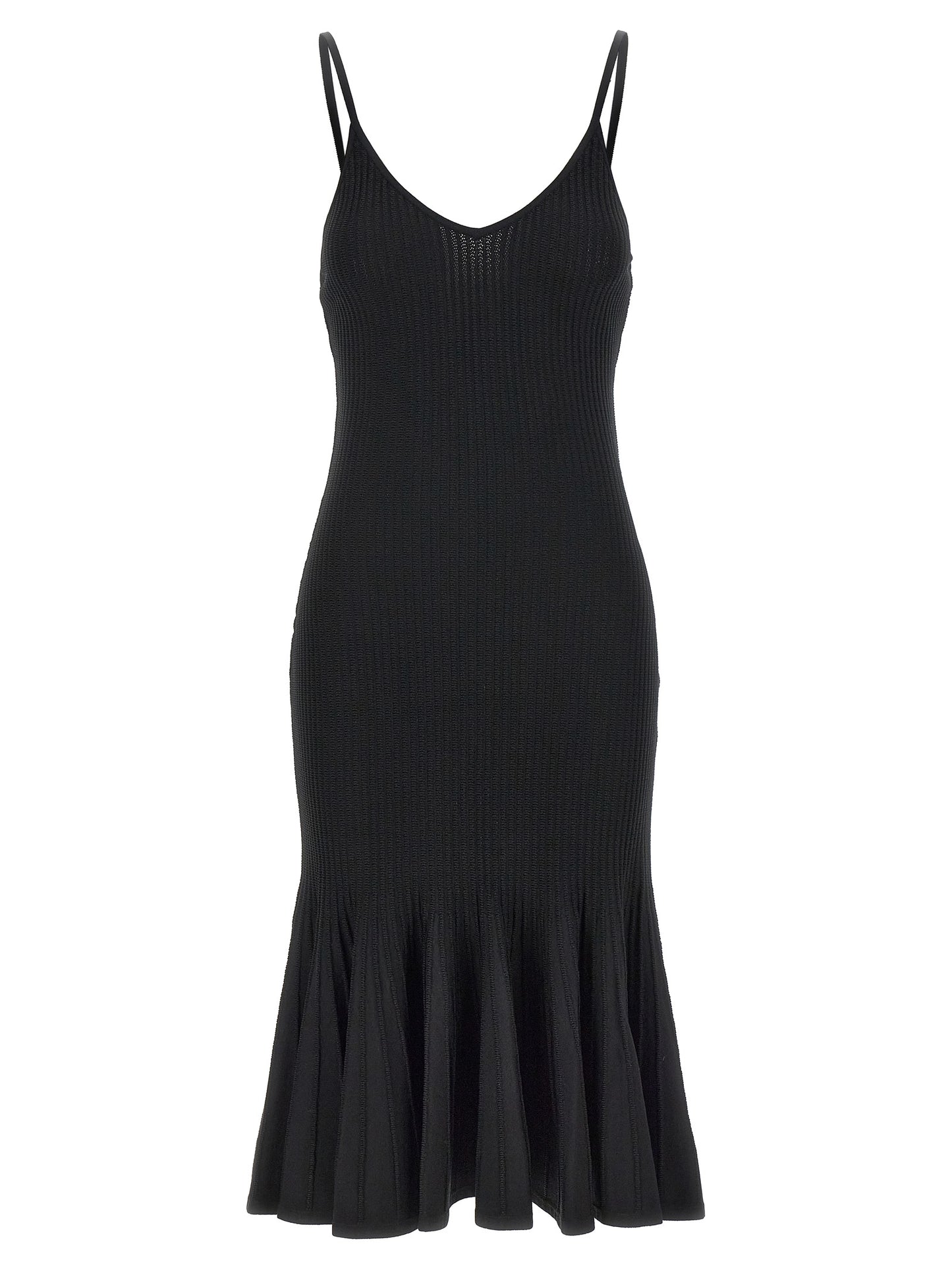 Black Viscose Midi Dress