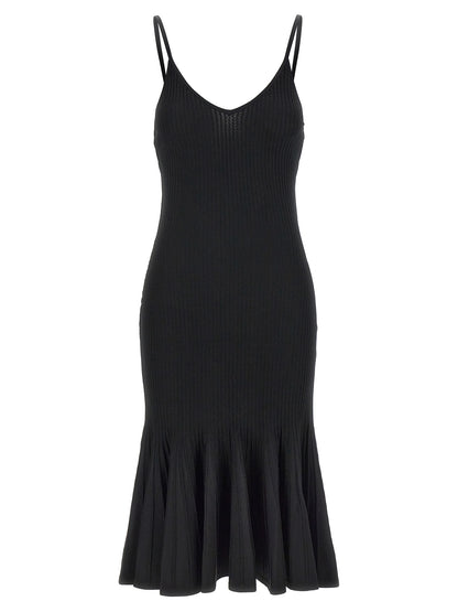 Black Viscose Midi Dress