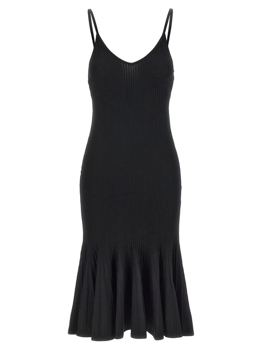 Black Viscose Midi Dress