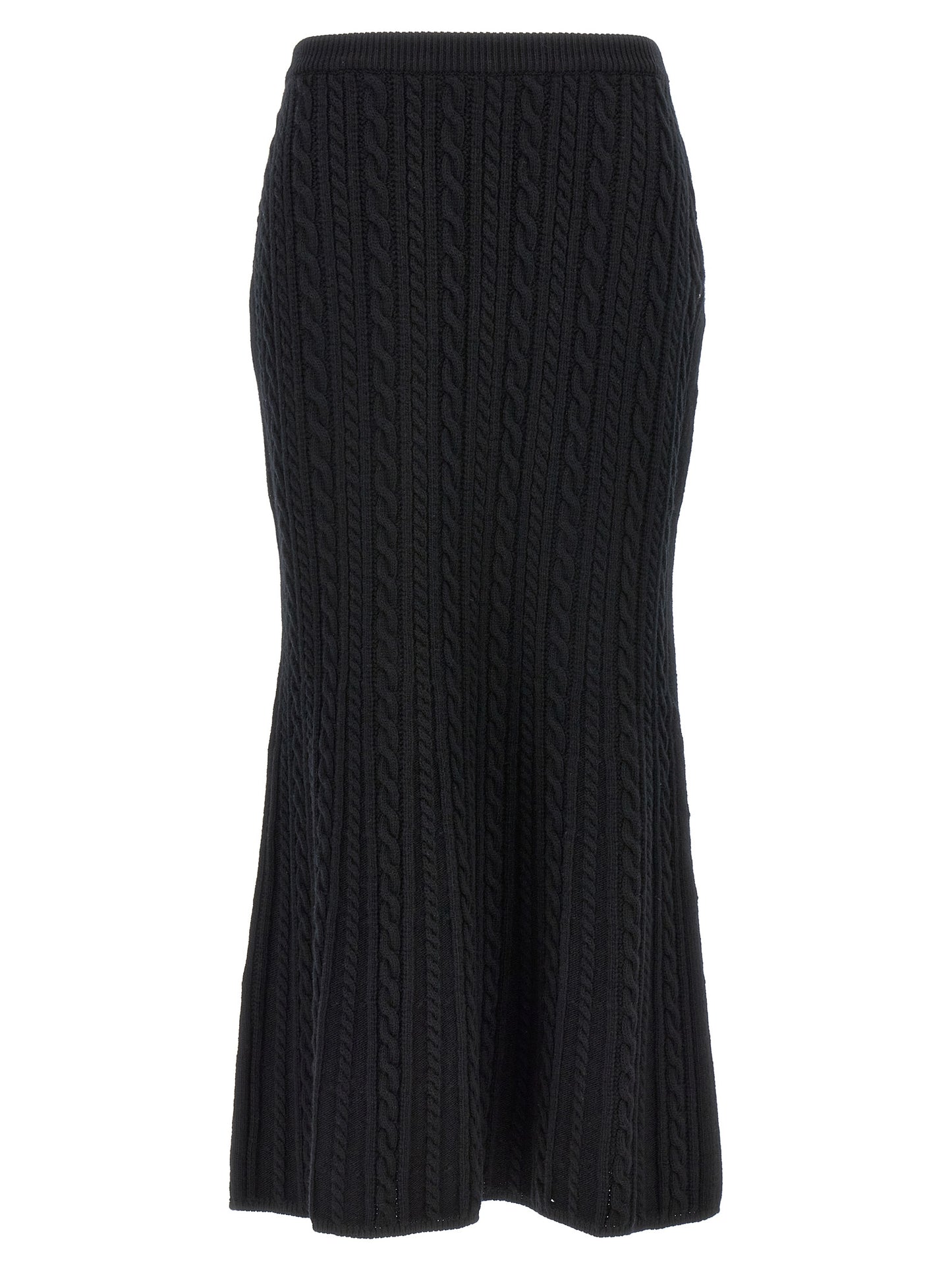 Black Wool Mini Skirt