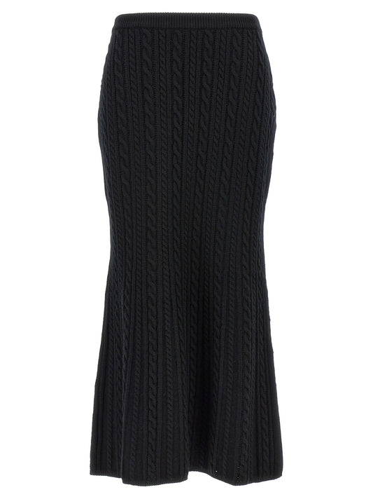 Black Wool Mini Skirt