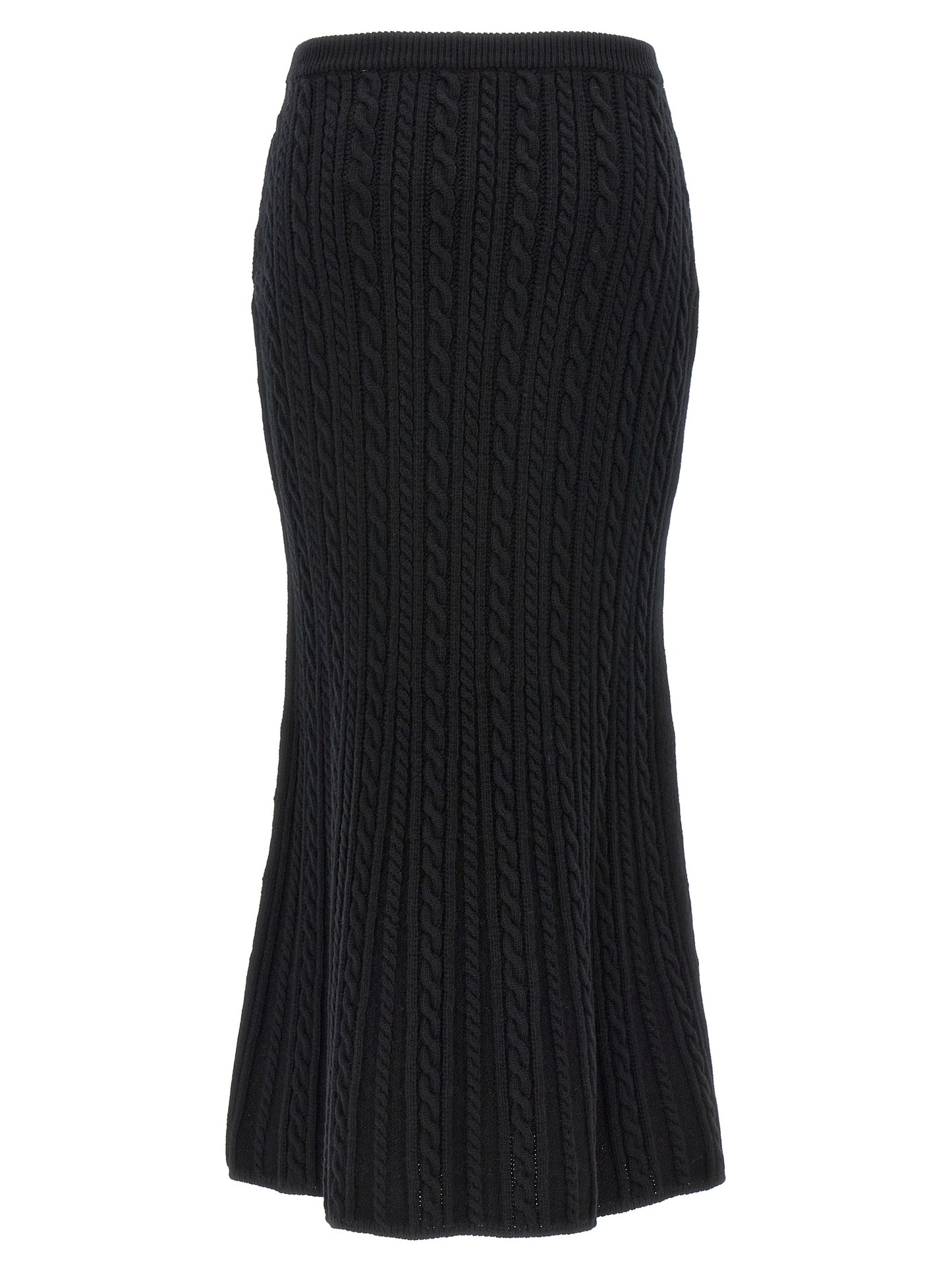 Black Wool Mini Skirt