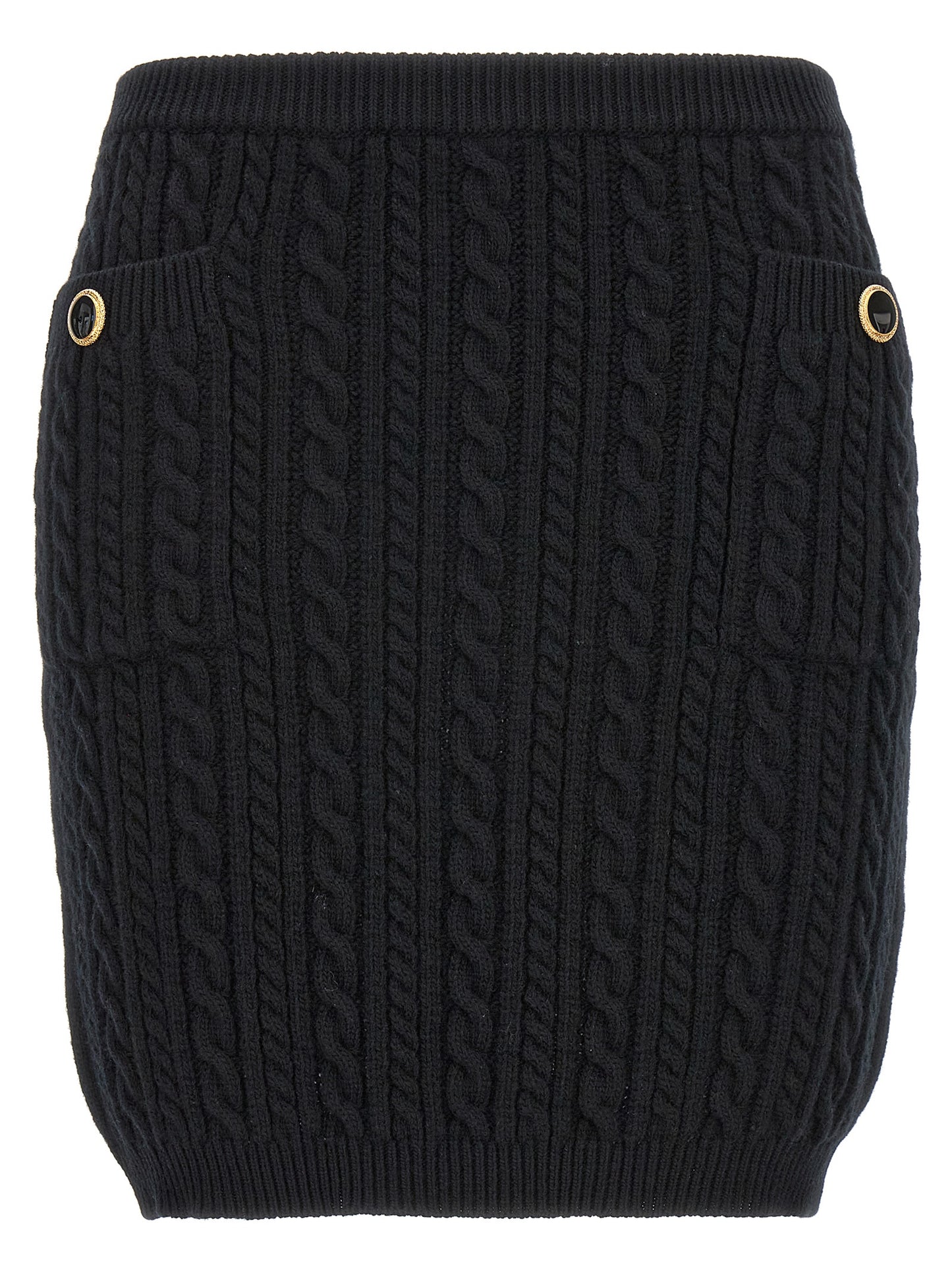 Black Wool Long Skirt