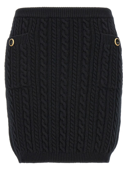 Black Wool Long Skirt