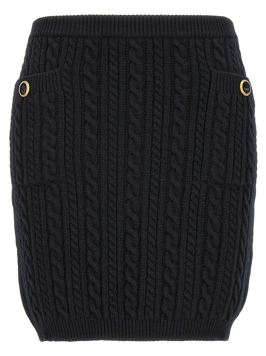 Black Wool Long Skirt