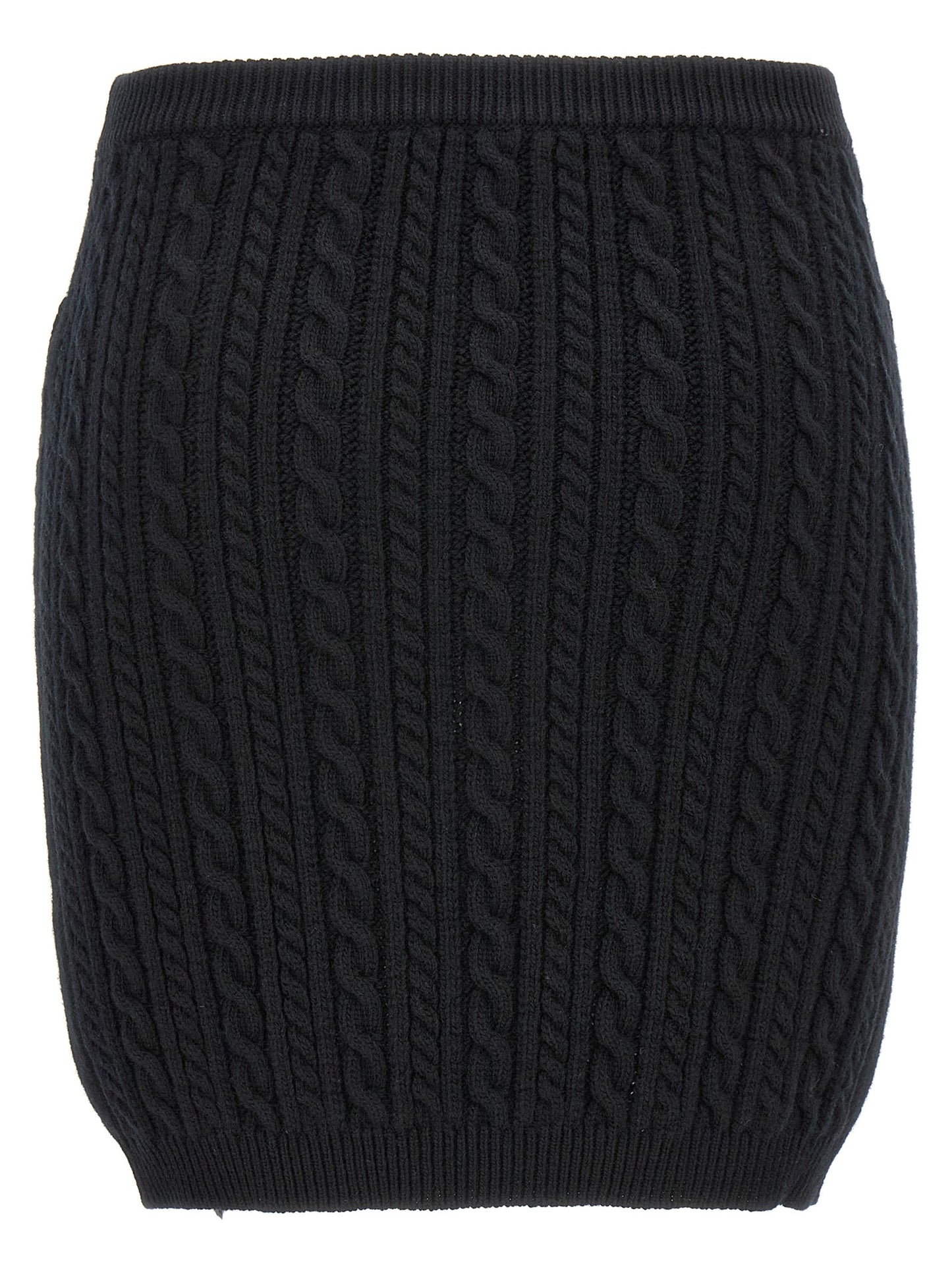 Black Wool Long Skirt