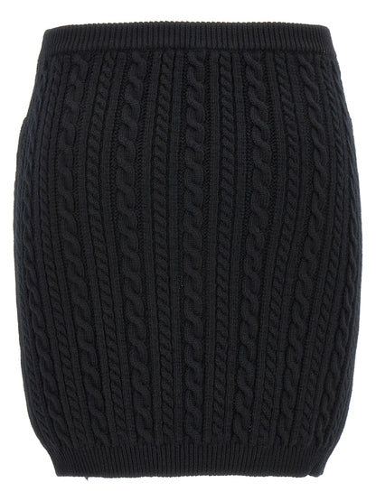 Black Wool Long Skirt